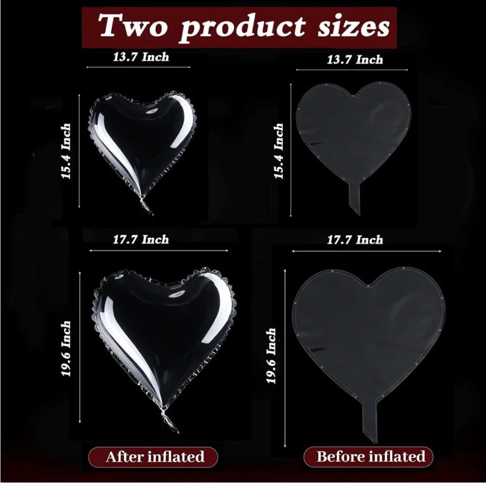 EPDPLAY 10 PCS Light Up Red Heart Led Balloons Helium String Lights